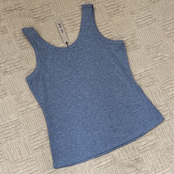 Speckled knit snap tank in blue mix, New with tags, Size medium - Picture 8 of 16